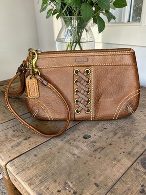 Vintage Coach Corset Leather Wristlet